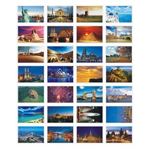 hosteesschoice beautiful postcard set of 30 post card variety pack world travel sites ,4 x 6 inches, world b
