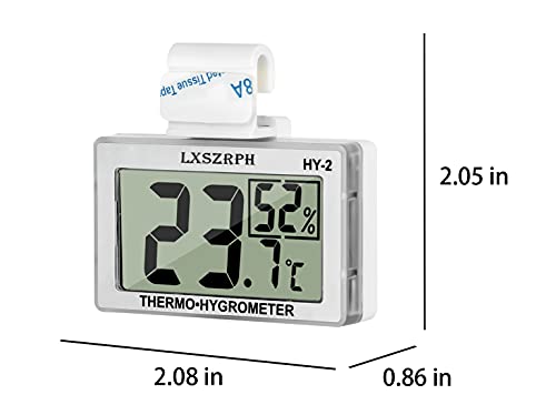 GXSTWU Reptile Hygrometer Thermometer LCD Display Digital Reptile Tank Hygrometer Thermometer with Hook Temperature Humidity Meter Gauge for Reptile Tanks, Terrariums, Vivarium (2 Packs)