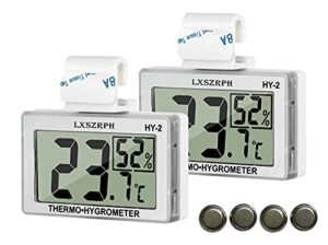 gxstwu reptile hygrometer thermometer lcd display digital reptile tank hygrometer thermometer with hook temperature humidity meter gauge for reptile tanks, terrariums, vivarium (2 packs)