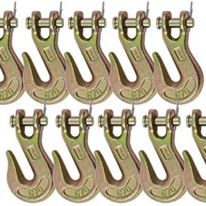 Mytee Products (10 Pack) 3/8 Grade 70 Clevis Grab Hooks Wrecker Tow Chain Flatbed Truck Trailer