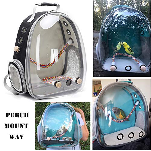 Bird Carrier Cage, Bird Travel Backpack with Stainless Steel Tray and Standing Perch