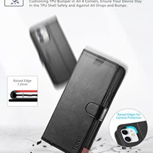 TUCCH iPhone 11 Case, iPhone 11 Wallet Case with [RFID Blocking] Card Slots Stand Magnetic Closure, Protective PU Leather [Shockproof TPU] Flip Cover Compatible with iPhone 11 (2019 6.1 inch), Black