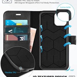 TUCCH iPhone 11 Case, iPhone 11 Wallet Case with [RFID Blocking] Card Slots Stand Magnetic Closure, Protective PU Leather [Shockproof TPU] Flip Cover Compatible with iPhone 11 (2019 6.1 inch), Black