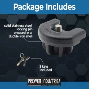 Proven Locks Model S175: 2 inch Trailer Hitch Lock, Fits Select 2 inch Couplers