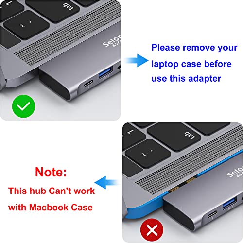 USB C Adapter for MacBook Pro/MacBook Air M1 M2 2021 2020 2019 2018 13" 15" 16", 6 in 1 USB-C Hub MacBook Pro Accessories with 3 USB 3.0 Ports,USB C to SD/TF Card Reader and 100W Thunderbolt 3 PD Port