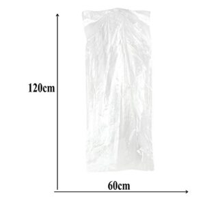 Pack of 50 Garment Bag, Transparent Suit Bag ,Clothing Cover, Gown and Dress Storage Bag 60 × 120 cm