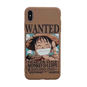 for iphone xs max case, for iphone xs max cover, cute japan cartoon anime one piece luffy soft silicone case cover for iphone xs max xr 6s 7 8 plus (for iphone xs max)