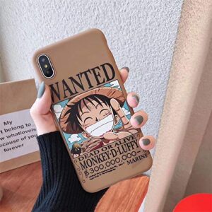 for iPhone Xs Max Case, for iPhone Xs Max Cover, Cute Japan Cartoon Anime One Piece Luffy Soft Silicone Case Cover for iPhone Xs Max XR 6S 7 8 Plus (for iPhone Xs Max)