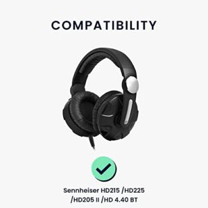 kwmobile Ear Pads Compatible with Sennheiser HD215 /HD225 /HD205 II/HD 4.40 BT Earpads - 2X Replacement for Headphones - Black