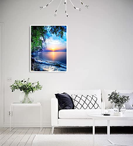 LVIITIS Beach Diamond Painting Kits for Adults Full Drill,Diamond Arts Dotz Beach Pictures Craft for Home Wall Decor 14x18 inch