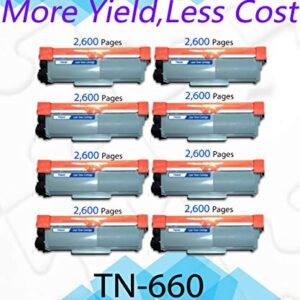 8-Pack Compatible TN660 Toner Cartridge TN-660 Work for Brother HL-L2340DW L2380DW L2340DWR DCP-L2500D DCP-L2540DNR MFC-L2720DW MFC-L2700DW Printer, Sold by EasyPrint