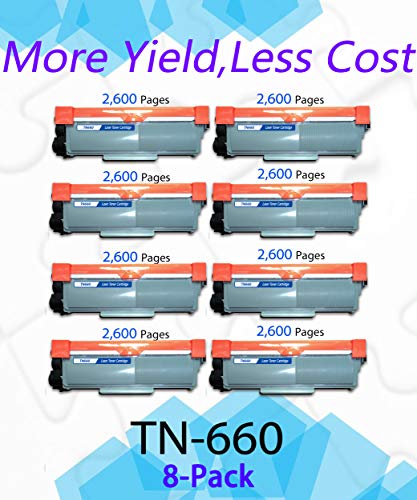 8-Pack Compatible TN660 Toner Cartridge TN-660 Work for Brother HL-L2340DW L2380DW L2340DWR DCP-L2500D DCP-L2540DNR MFC-L2720DW MFC-L2700DW Printer, Sold by EasyPrint