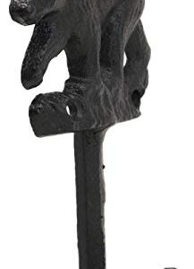 Ebros Set of 2 Rustic Whimsical Forest Black Bear Roaming The Woodlands Cast Iron Wall Hooks 5" High Western Bears Themed Hanging Mount Hook for Coats Hats Keys Leashes Backpacks Decor Sculpture