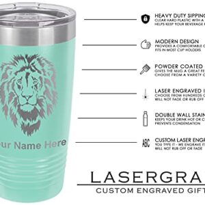 LaserGram 20oz Vacuum Insulated Tumbler Mug, Alligator, Personalized Engraving Included (Teal)