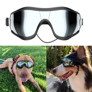 NVTED Dog Sunglasses Goggles, UV Protection Wind Dust Fog Pet Glasses Eye Wear with Adjustable Strap for Medium or Large (Pack of 1)