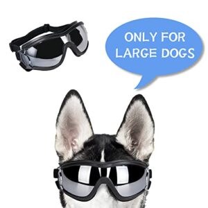 NVTED Dog Sunglasses Goggles, UV Protection Wind Dust Fog Pet Glasses Eye Wear with Adjustable Strap for Medium or Large (Pack of 1)