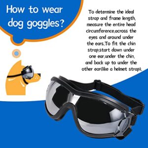 NVTED Dog Sunglasses Goggles, UV Protection Wind Dust Fog Pet Glasses Eye Wear with Adjustable Strap for Medium or Large (Pack of 1)