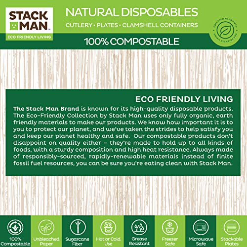 100% Compostable 12 oz. Paper Bowls [125-Pack] Heavy-Duty Quality Natural Disposable Bagasse, Eco-Friendly Biodegradable Made of Sugar Cane Fibers