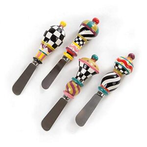mackenzie-childs jubilee canape knives, cheese knife set, set of 4