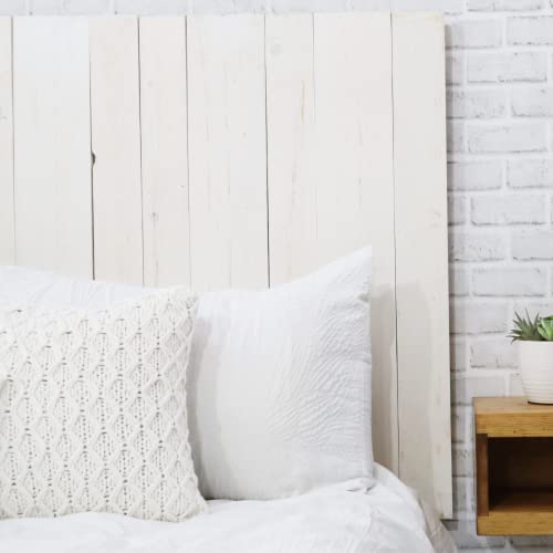 Barn Walls Whitewash Headboard King Size Weathered, Hanger Style, Handcrafted. Mounts on Wall. Easy Installation