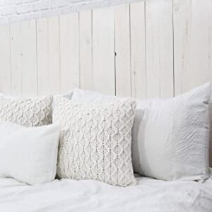 Barn Walls Whitewash Headboard King Size Weathered, Hanger Style, Handcrafted. Mounts on Wall. Easy Installation