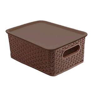 Kuber Industries Plastic 3 Pieces Small Size Multipurpose Solitaire Storage Basket with Lid (Multi) -CTLTC10899