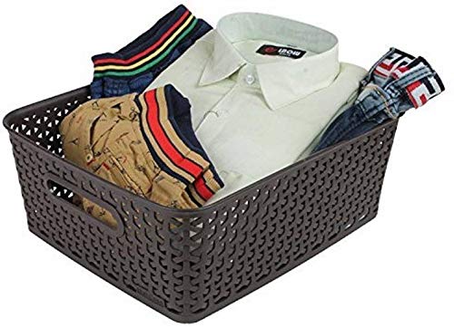 Kuber Industries Plastic 3 Pieces Small Size Multipurpose Solitaire Storage Basket with Lid (Multi) -CTLTC10899