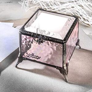 Baptism Gift for Girls Personalized Keepsake Box Pink Stained Glass Engraved Jewelry J Devlin Box 903 EB222 (Pink)