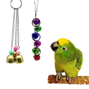 Gizhome Parrot Toys for Birds, 7 Packs Bird Swing Chewing Hanging Perches with Bells Toys Suitable for Small Parakeets, Cockatiel, Conures,Finches,Budgie,Macaws, Parrots and Other Love Birds