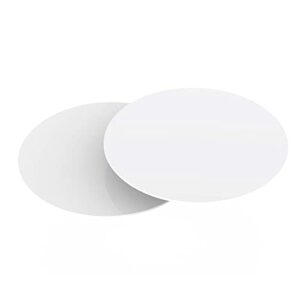 lacupella 8 inch reusable cake board base white glossy acrylic round disk set of 2-1/8 or 0.12 inch thickness for cake serving and enhanced presentation