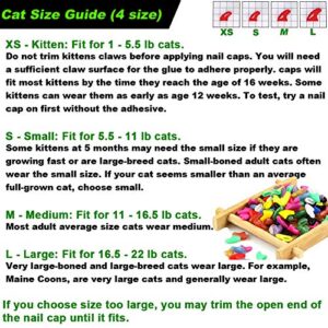 VICTHY 100pcs Cat Nail Caps with Clipper Set, Pet Cat Nail Clipper Cat Soft Claws Nail Covers for Cat Claws with Adhesive and Applicators Medium Size ( 5 COLORS)