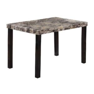 Best Master Furniture Britney Transitional Faux Marble Top Counter Table, Espresso Finish