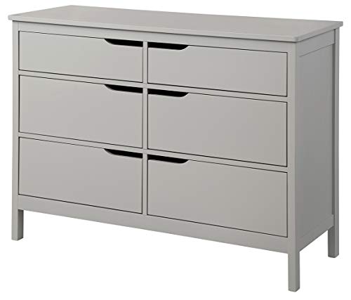 Angel Line Lauren 6 Drawer Double Dresser, Gray