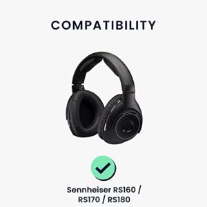 kwmobile Ear Pads Compatible with Sennheiser RS160 / RS170 / RS180 Earpads - 2X Replacement for Headphones - Black