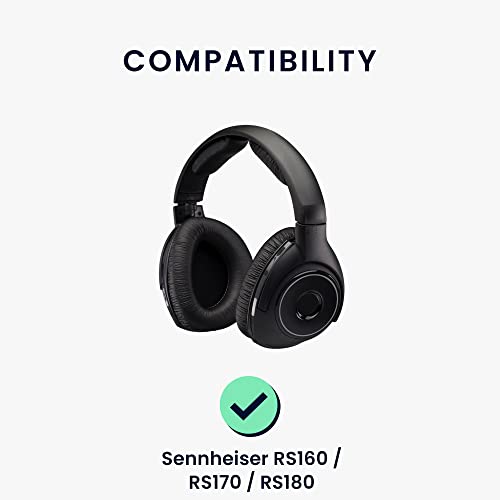 kwmobile Ear Pads Compatible with Sennheiser RS160 / RS170 / RS180 Earpads - 2X Replacement for Headphones - Black