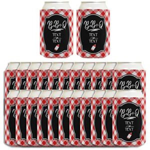 bbq baby shower decorations baby-q personalized text coolie 24-pack personalized can coolies red