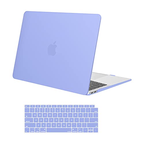 MOSISO Compatible with MacBook Air 13 inch Case 2022 2021 2020 2019 2018 Release A2337 M1 A2179 A1932 Retina Display with Touch ID, Plastic Hard Shell Case & Keyboard Cover Skin, Serenity Blue