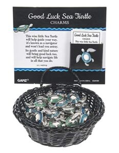 ganz good luck sea turtles charms in a basket, 1 1/2" w. x 1 1/8" h, multicolor