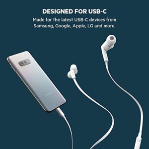 Belkin SoundForm Headphones - Wired In-Ear Earphones With Microphone - Wired Earbuds For iPad Mini, Galaxy & More With USB-C Connector (USB-C Headphones) (White)