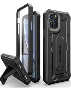 armadillotek vanguard compatible with iphone 11 pro max case (6.5 inches) military grade full-body rugged with kickstand and built-in screen protector - black