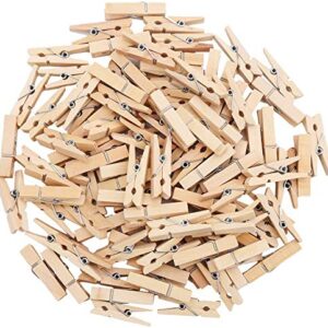 FINGOOO 1.4-inches Length Mini Wooden Clothespins,100 PCS for Baby Clothes Pins, Clip Photo Holders