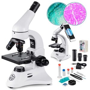 bebang 40x-2000x microscope for adults, professional biological optical microscopes with prepared slides school home lab education gifts for kids students beginners
