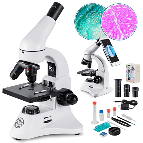 BEBANG 40X-2000X Microscope for Adults, Professional Biological Optical Microscopes with Prepared Slides School Home Lab Education Gifts for Kids Students Beginners