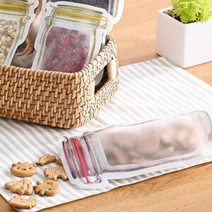 18pcs Mason Jar Zipper Bags,Food Storage Snack Sandwich Ziplock Bags,Reusable Airtight Seal Food Storage Bags,Leakproof Food Saver Bags for Travel Camping and Kids (Tallx1+Lx5+Mx6+Sx6)