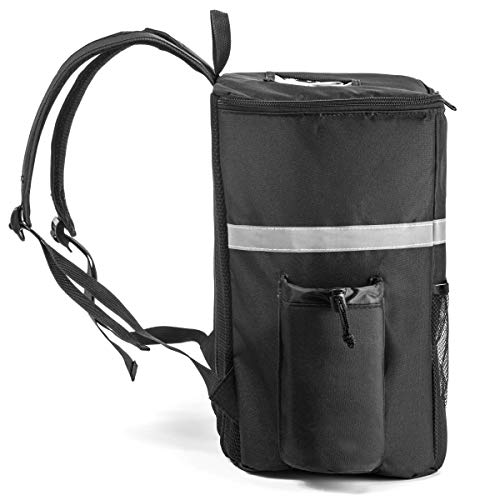 Homevative Thermal Insulated Food Delivery Backpack w/Cup Holders, Pocket and Receipt Window, Reusable Cooler Bag for Food & Drink Delivery