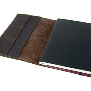 OleksynPrannyk Leather Journal Leuchtturm1917 Medium A5 (5.75"x8.25") Softcover Notebook Travel Journal Cover Distressed Leather Refillable Writing Diary with Elastic Closure (Brown Nut Case)