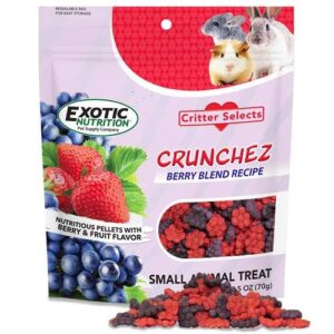 crunchez berry blend - crunchy fruit flavored treat bites - sugar gliders, squirrels, marmosets, prairie dogs, hamsters, chinchillas, exotic birds, rabbits, guinea pigs, degus, small pets… (2.5 oz.)