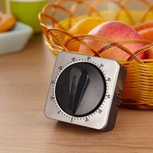 Searon Kitchen Countdown Timer Magnetic 60 Minute Wind Up Mechanical Timer Stainless Steel for Home Baking Cooking Oven (Gray Color)