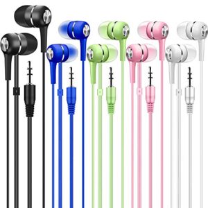 wholesale bulk earbuds headphones 100 pack multi colored for school classroom students kids children teen and adult