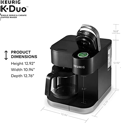 Keurig K-Duo Coffee Maker, Single Serve K-Cup Pod and 12 Cup Carafe Brewer, with Keurig Station K-Cup Pod & Ground Coffee Storage Unit, Black